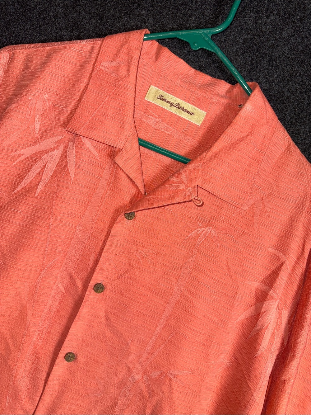 Tommy Bahama Coral Short-Sleeve Camp Shirt with Subtle Palm Motif